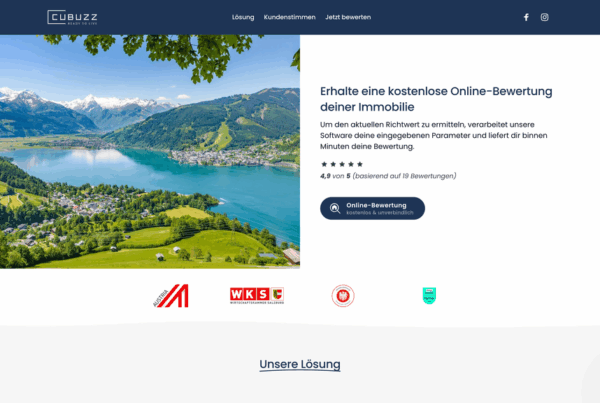 Cubuzz Immobilien – Landingpage
