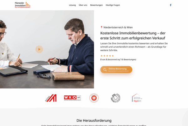 Manseder Immobilien – Landingpage